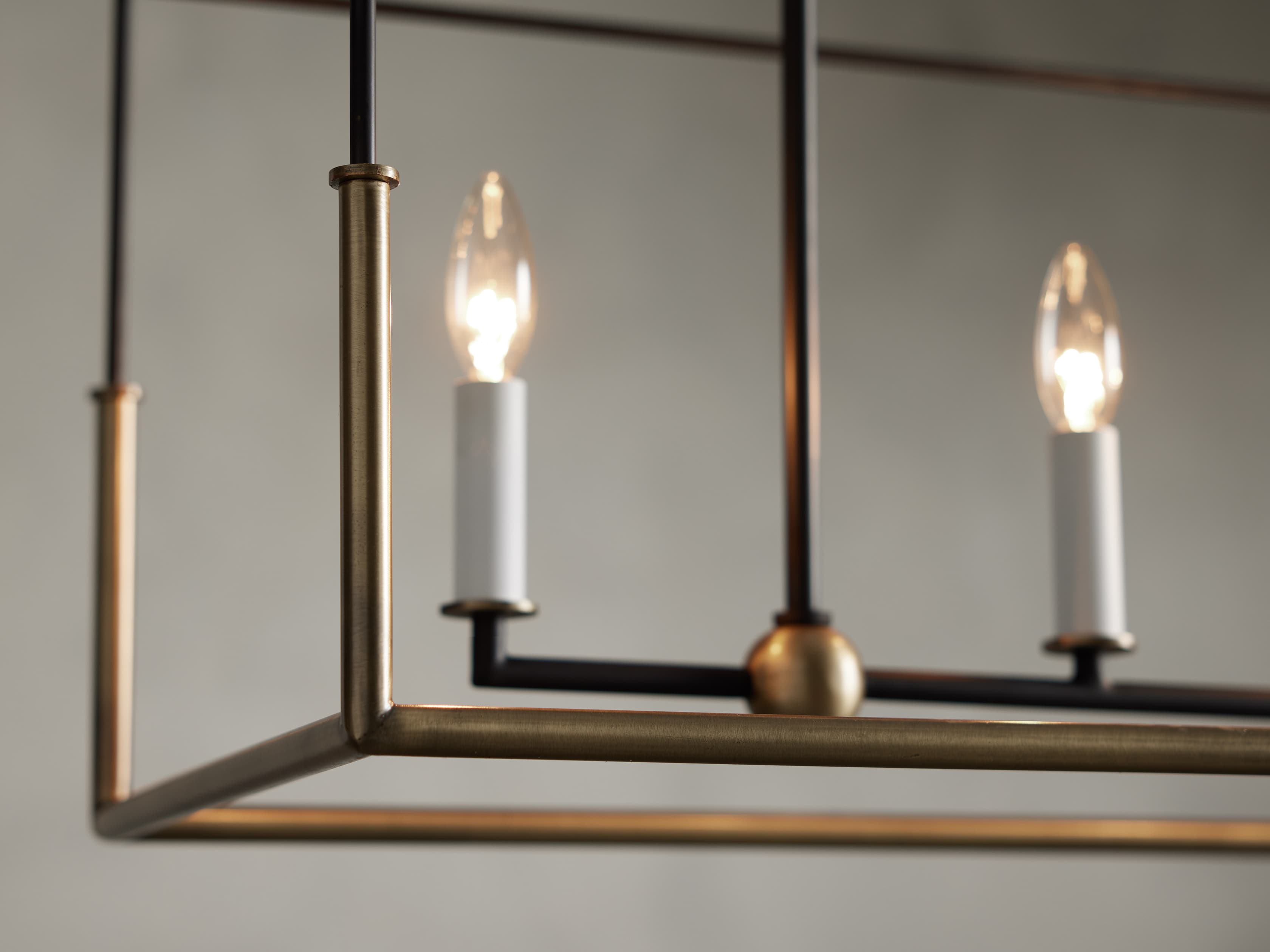 Black Iron Linear chandelier - Aria Wisp for dining room view 6