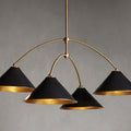 Matte Black Iron Round chandelier - Rumi Wisp for dining room view 1