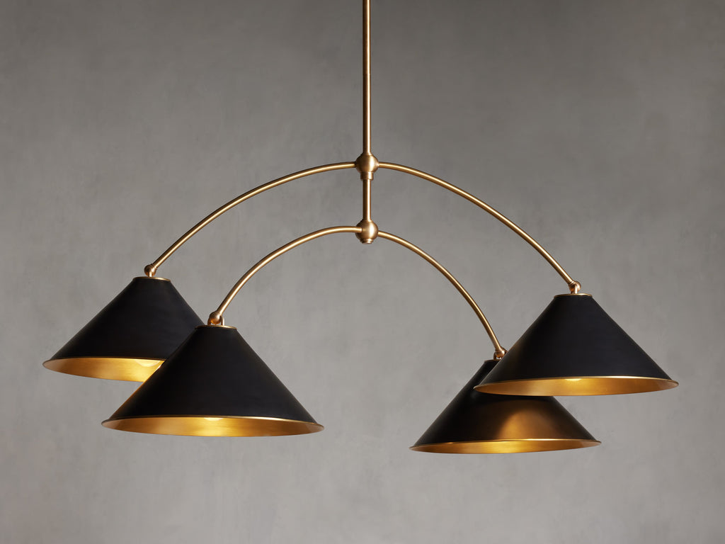 Matte Black Iron Round chandelier - Rumi Wisp for dining room view 5