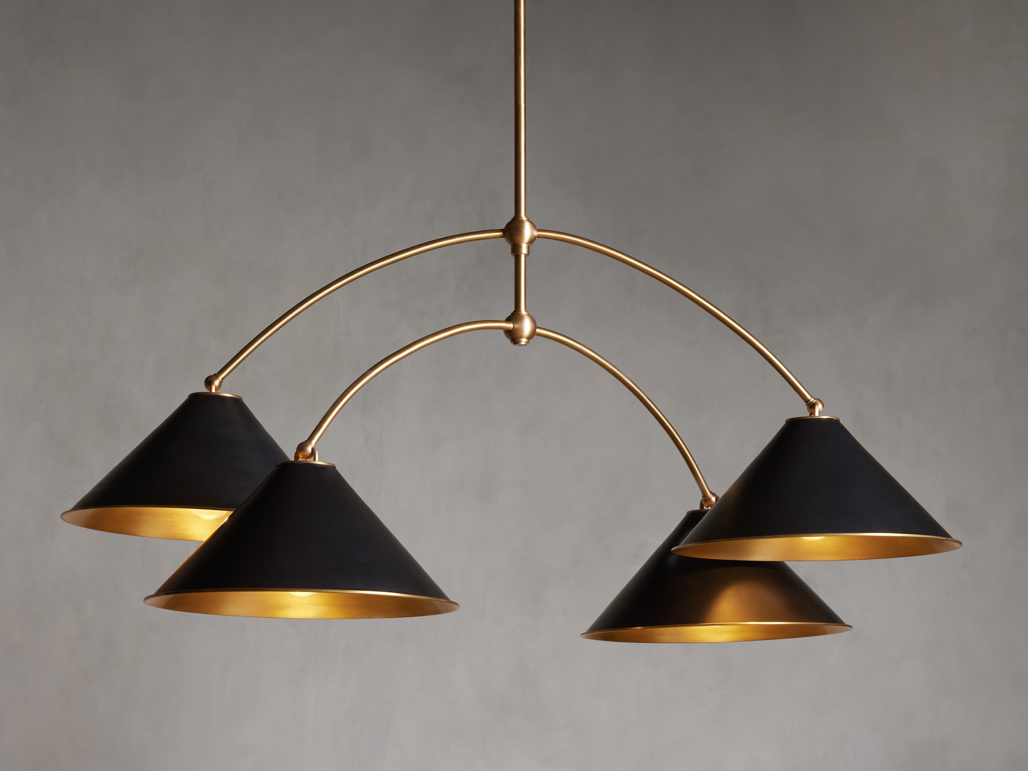 Matte Black Iron Round chandelier - Rumi Wisp for dining room view 5