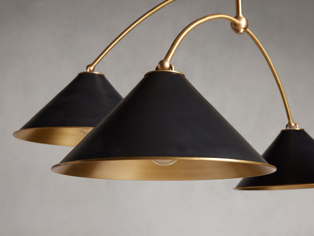 Matte Black Iron Round chandelier - Rumi Wisp for dining room view 4