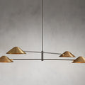 Antique Brass Brass Linear chandelier - Ilona Wisp for dining room view 1