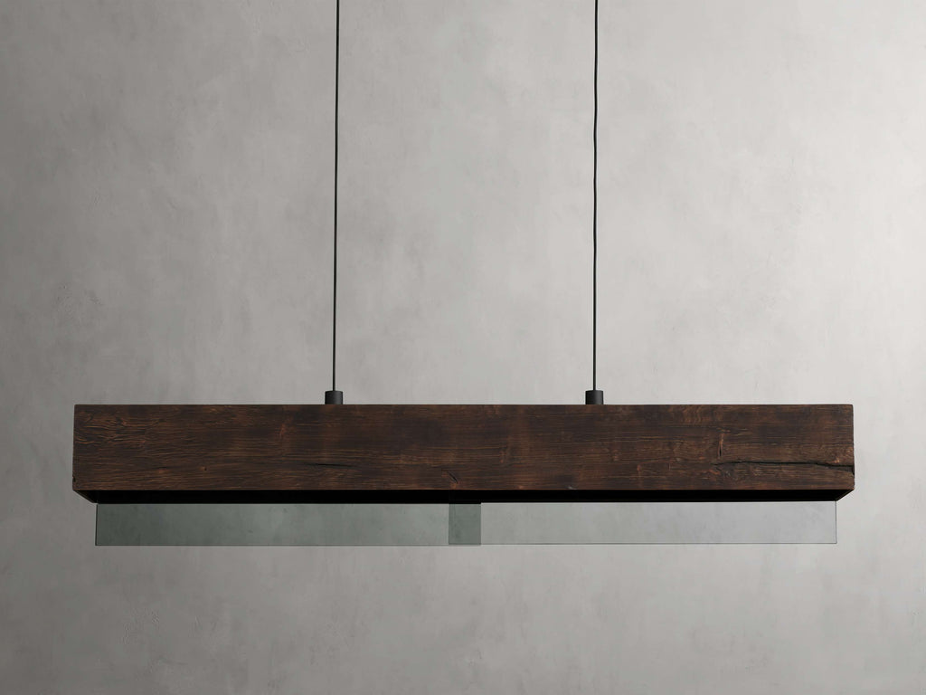 Black Glass Linear chandelier - Junia Wisp for dining room view 2