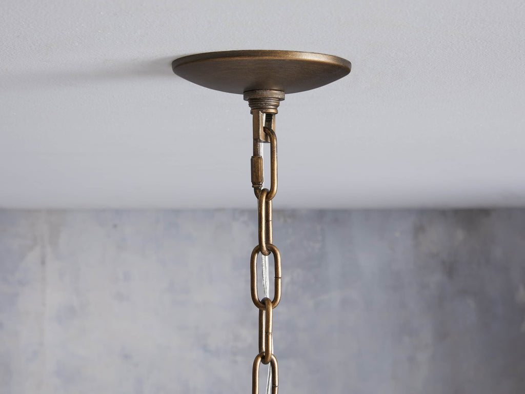 Black Rattan Tiered chandelier - Aster Arc for dining room view 3