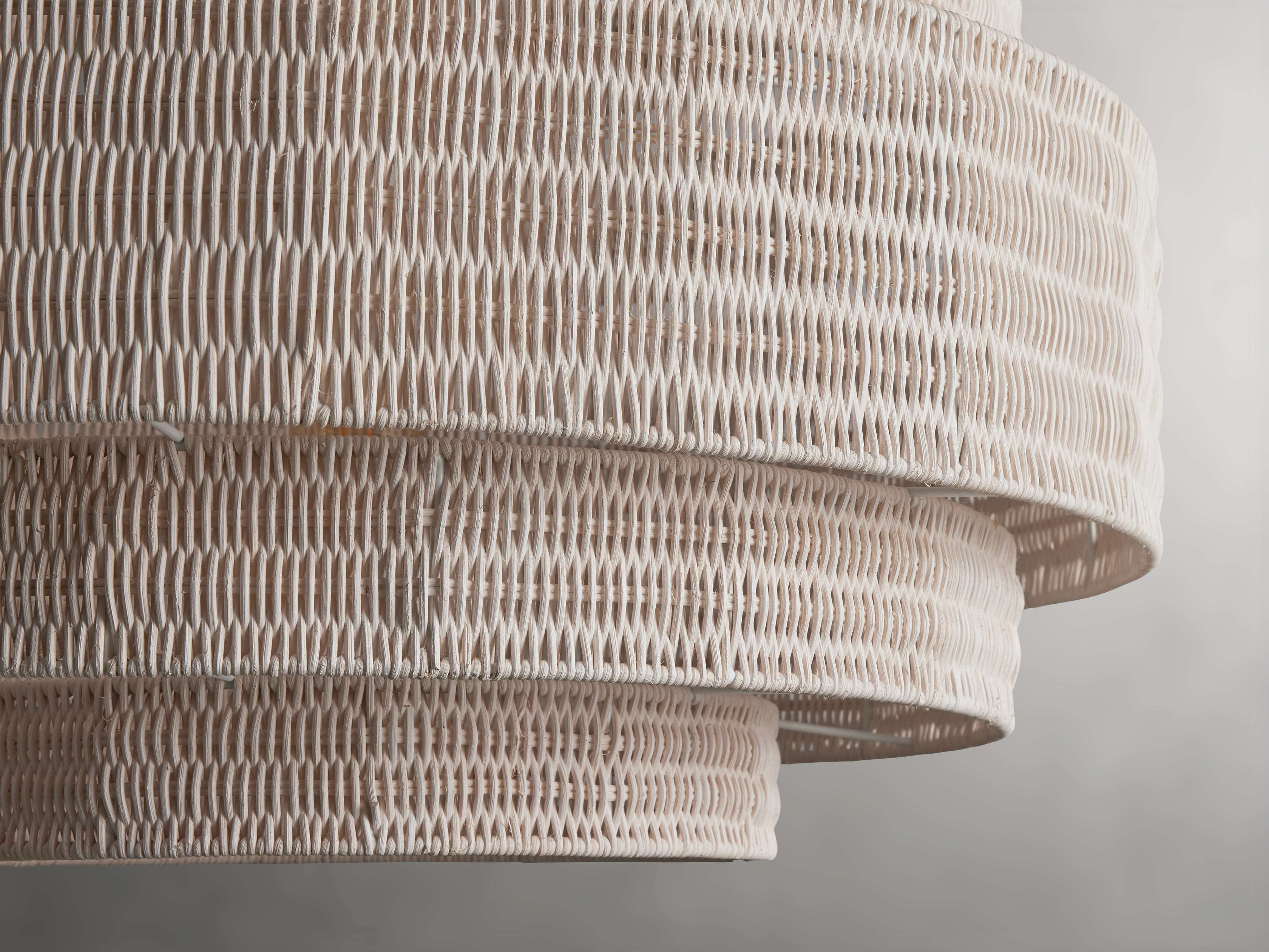 Black Rattan Tiered chandelier - Aster Arc for dining room view 9
