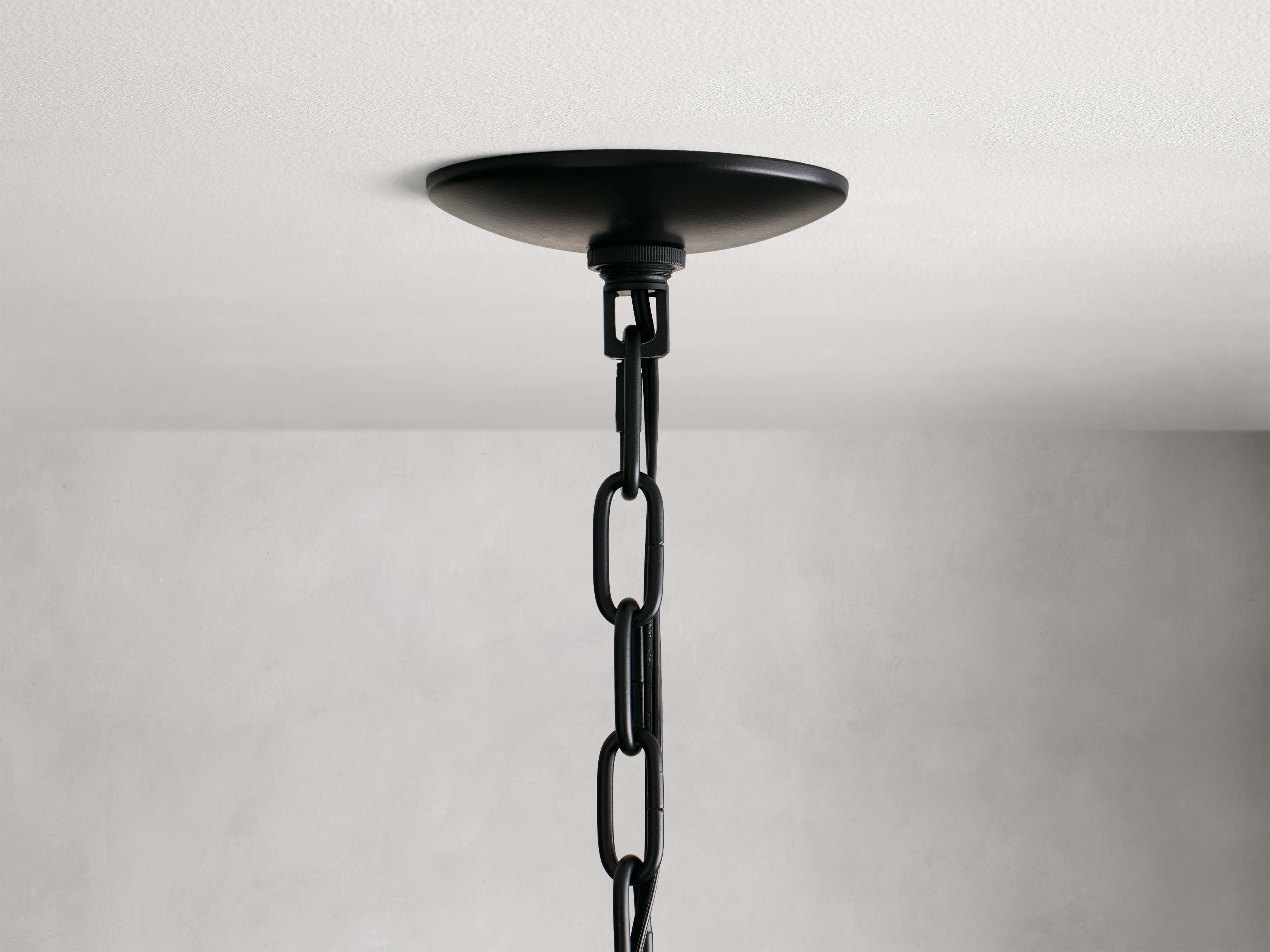 Black Rattan Tiered chandelier - Aster Arc for dining room view 17