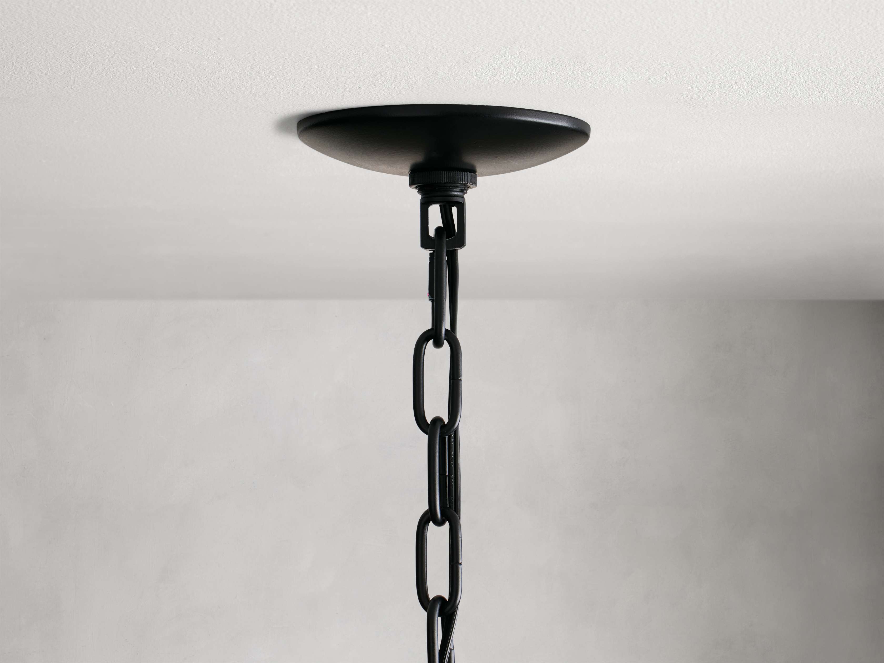 Black Rattan Tiered chandelier - Aster Arc for dining room view 20