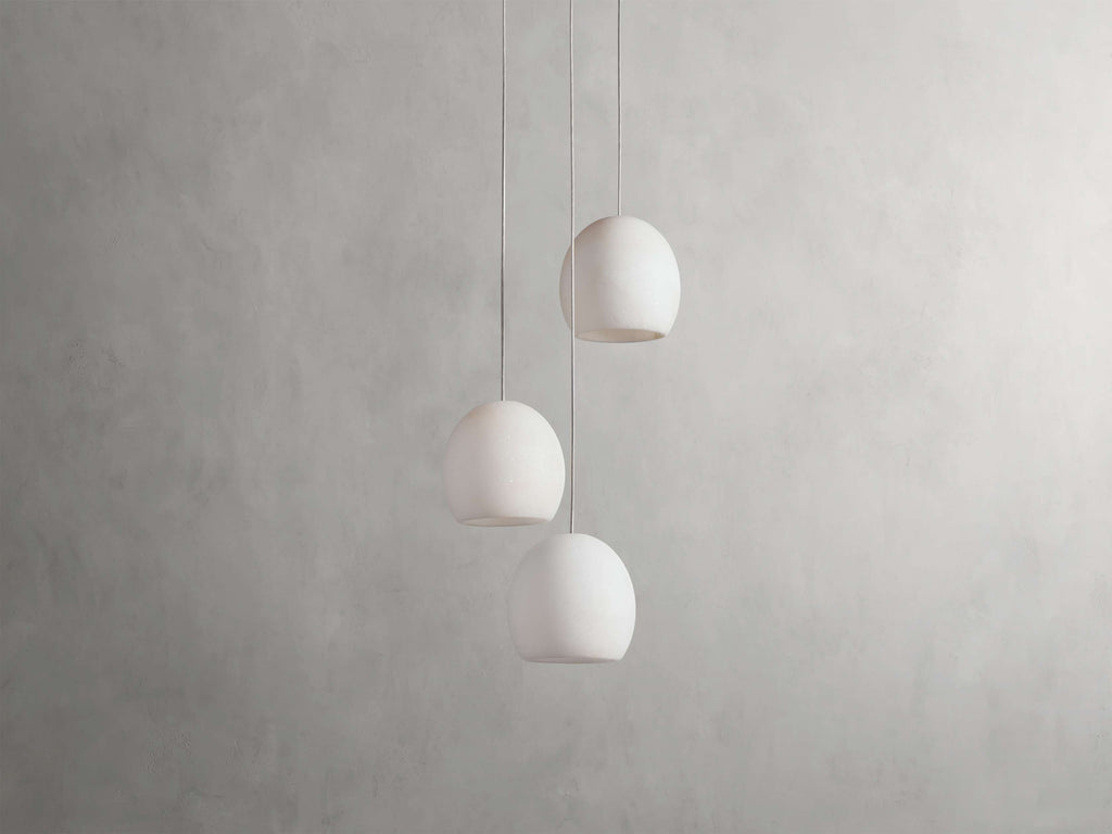 Natural Alabaster Round chandelier - Riven Wisp for dining room view 12