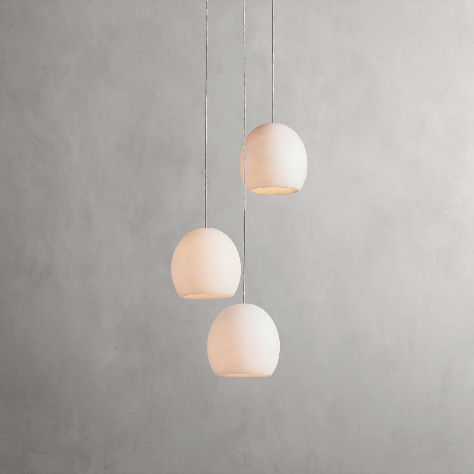 Natural Alabaster Round chandelier - Riven Wisp for dining room view 1