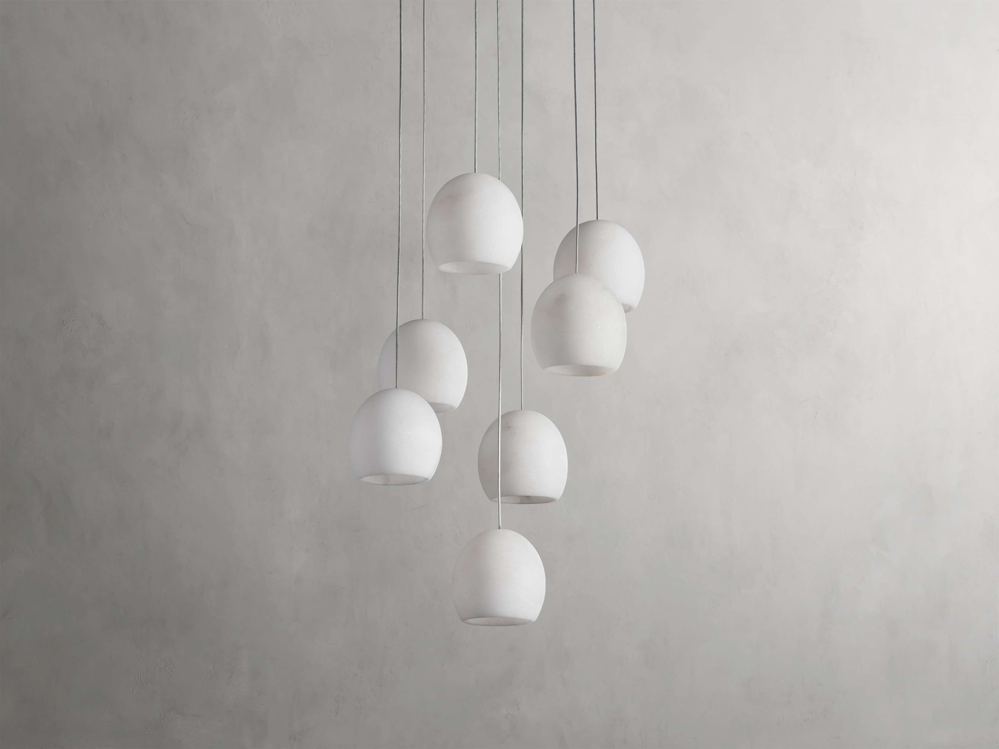 Natural Alabaster Round chandelier - Riven Wisp for dining room view 15