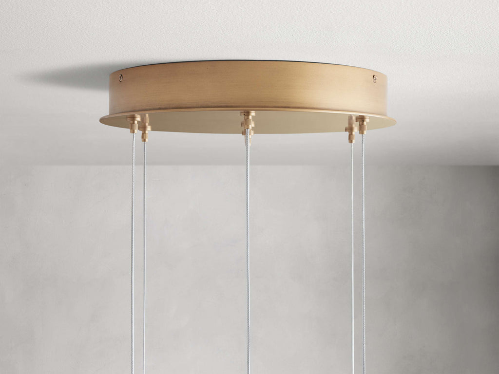 Natural Alabaster Round chandelier - Riven Wisp for dining room view 2
