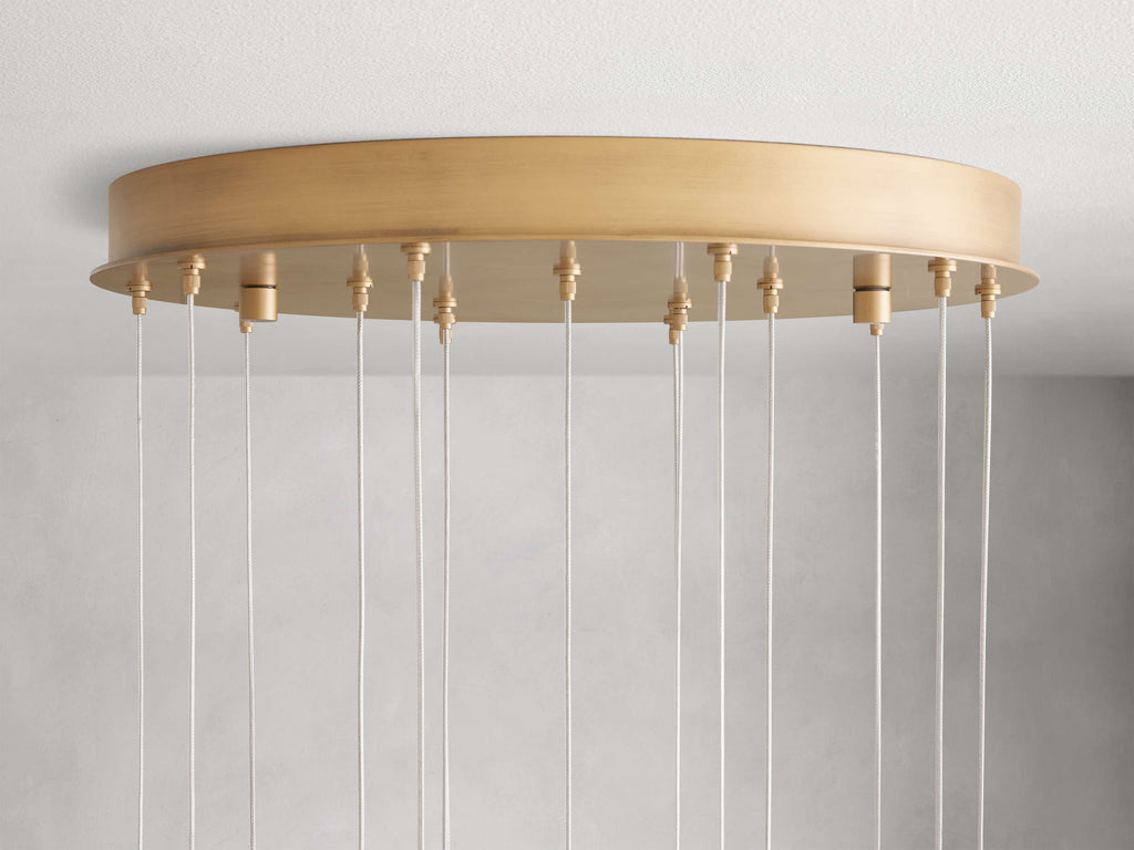 Natural Alabaster Round chandelier - Riven Wisp for dining room view 5