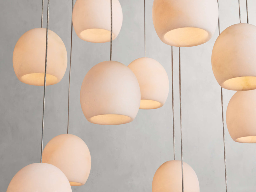 Natural Alabaster Linear chandelier - Tova Wisp for dining room view 7