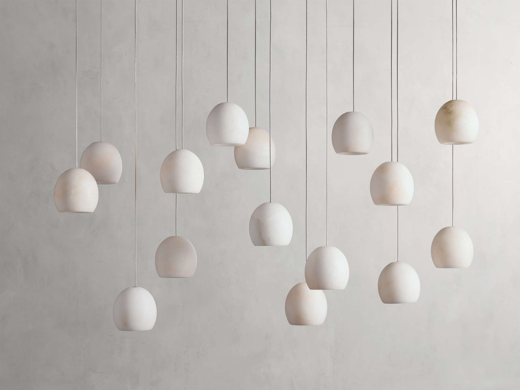 Natural Alabaster Linear chandelier - Tova Wisp for dining room view 6