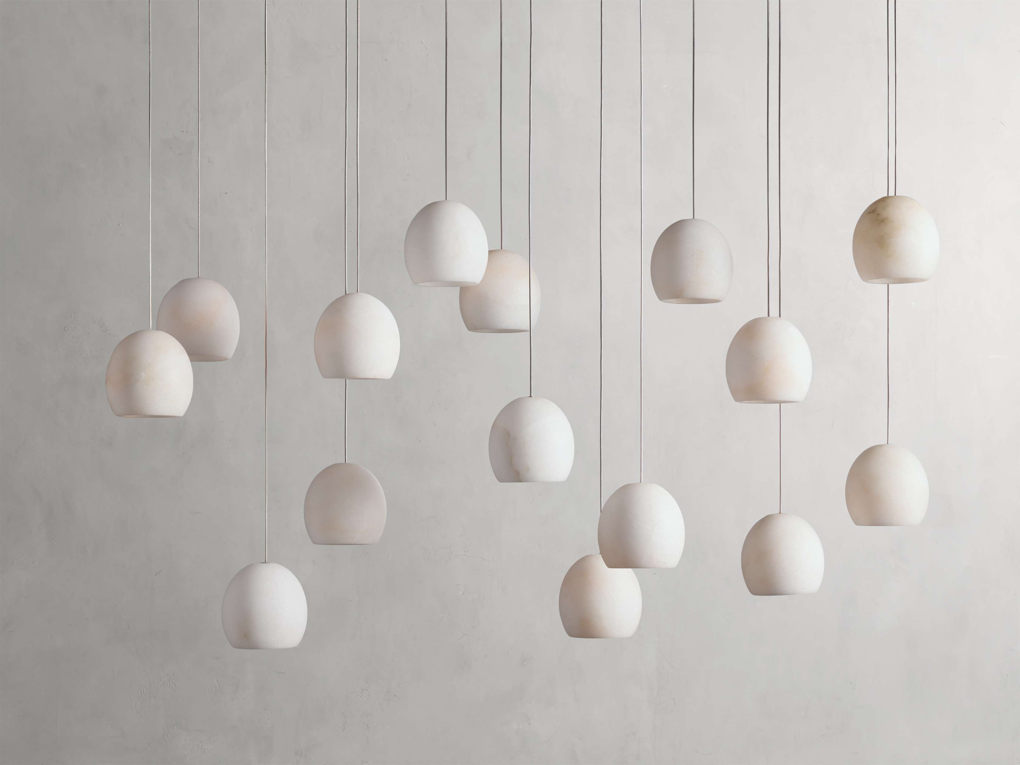 Natural Alabaster Linear chandelier - Tova Wisp for dining room view 6