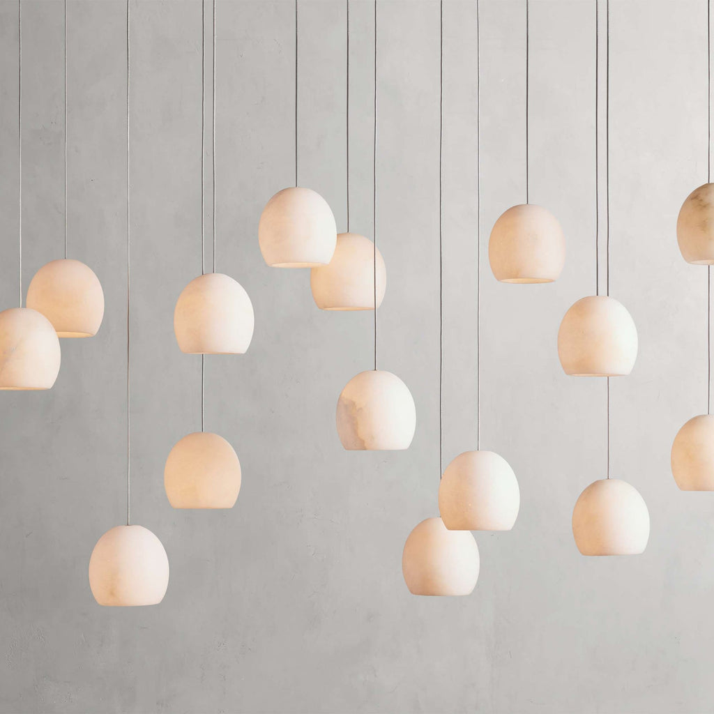 Natural Alabaster Linear chandelier - Tova Wisp for dining room view 1