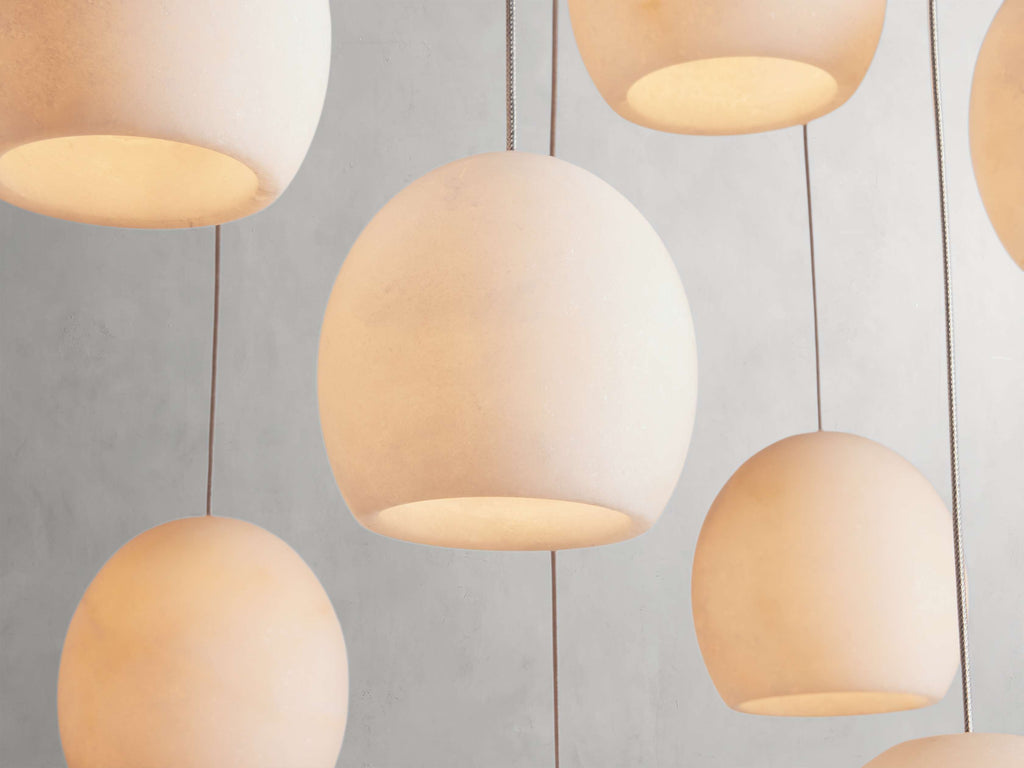 Natural Alabaster Linear chandelier - Tova Wisp for dining room view 2