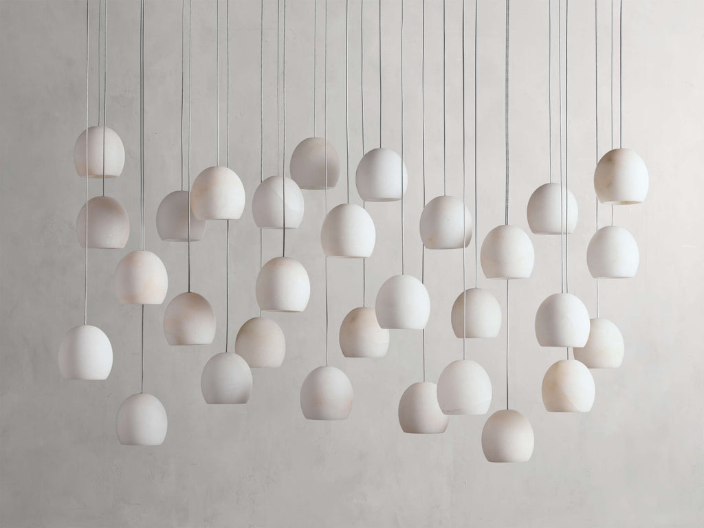 Natural Alabaster Linear chandelier - Tova Wisp for dining room view 4
