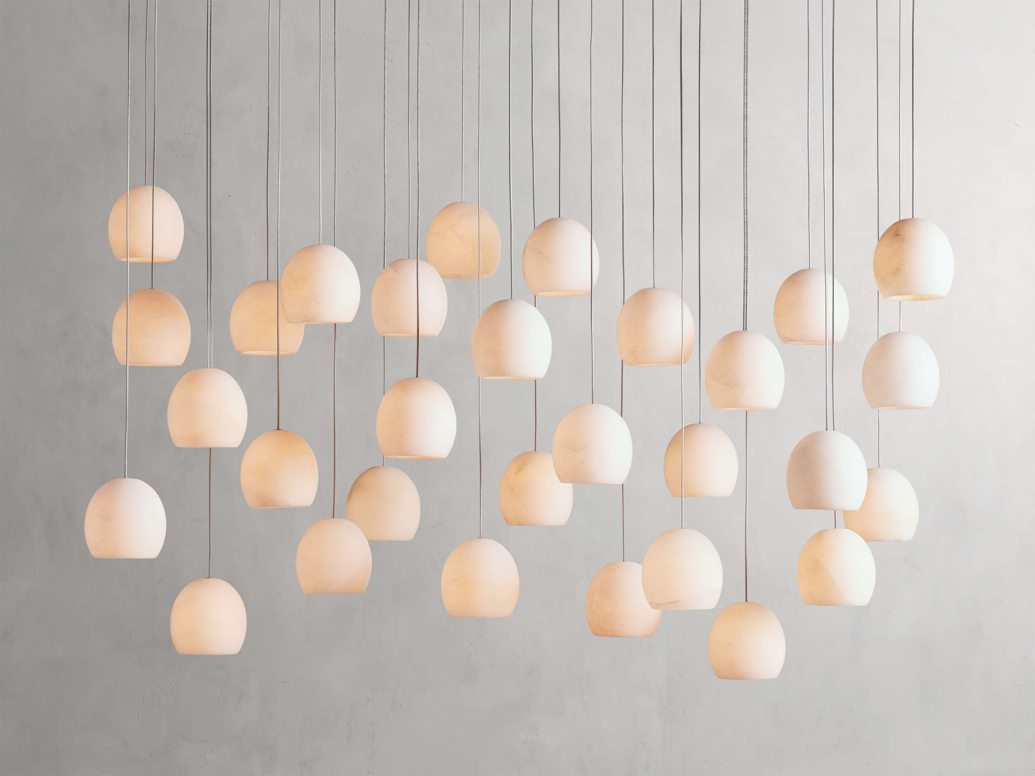 Natural Alabaster Linear chandelier - Tova Wisp for dining room view 5