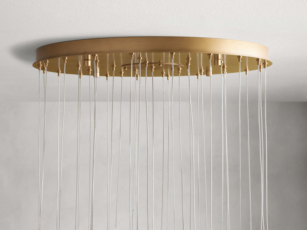 Natural Alabaster Round chandelier - Riven Wisp for dining room view 8