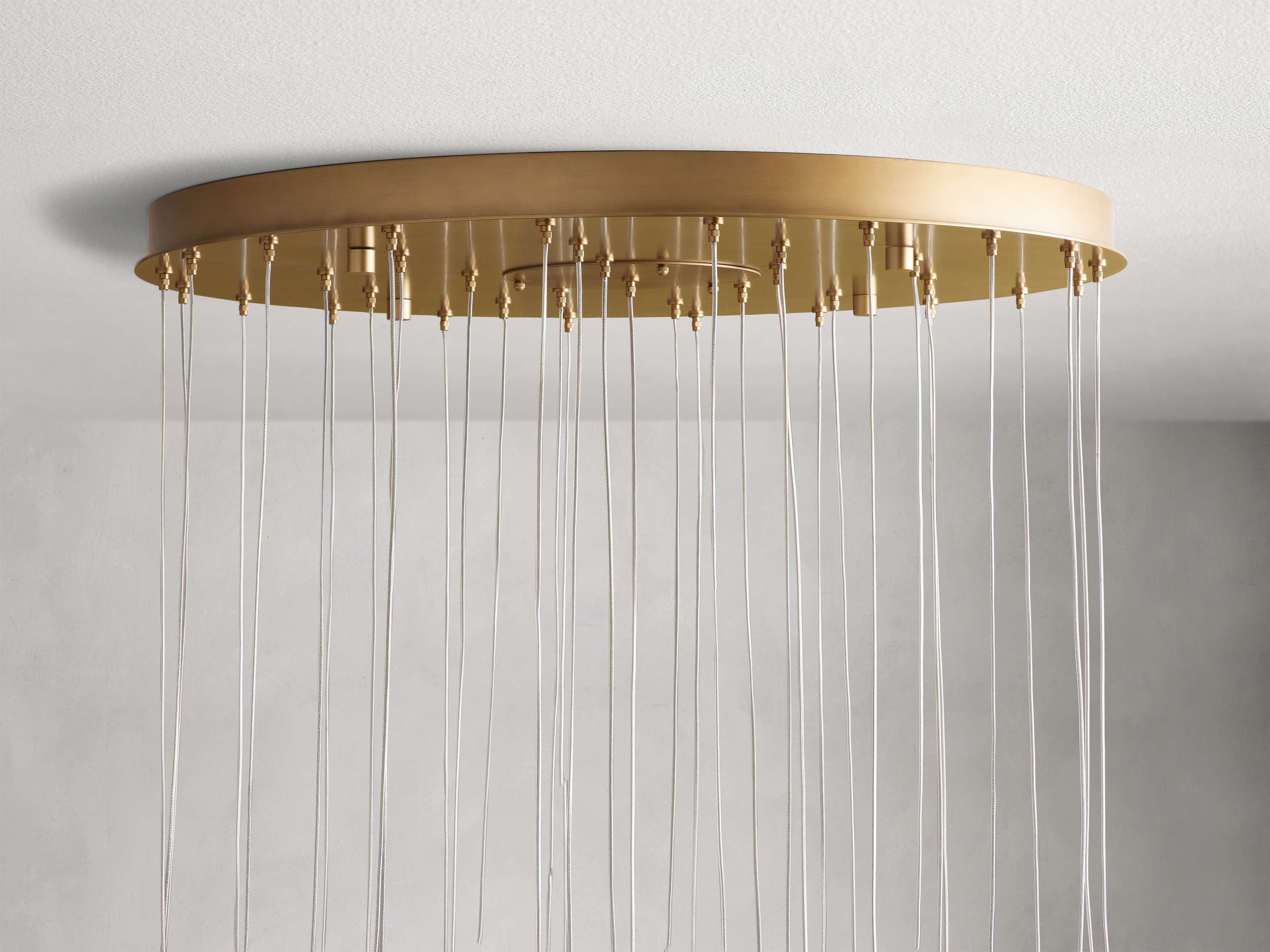 Natural Alabaster Round chandelier - Riven Wisp for dining room view 8