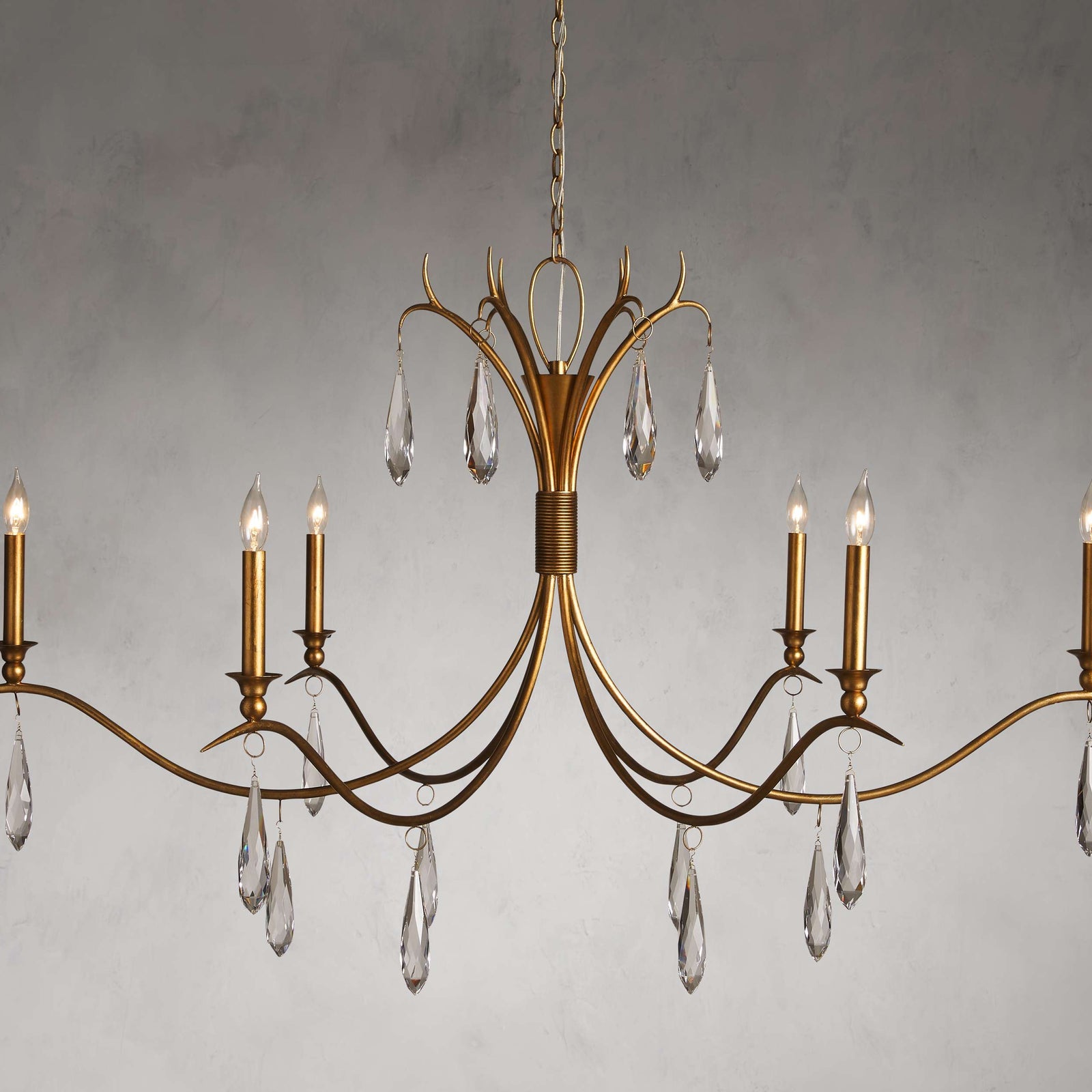 Clear Crystal chandelier - Bexley Wisp for dining room view 1