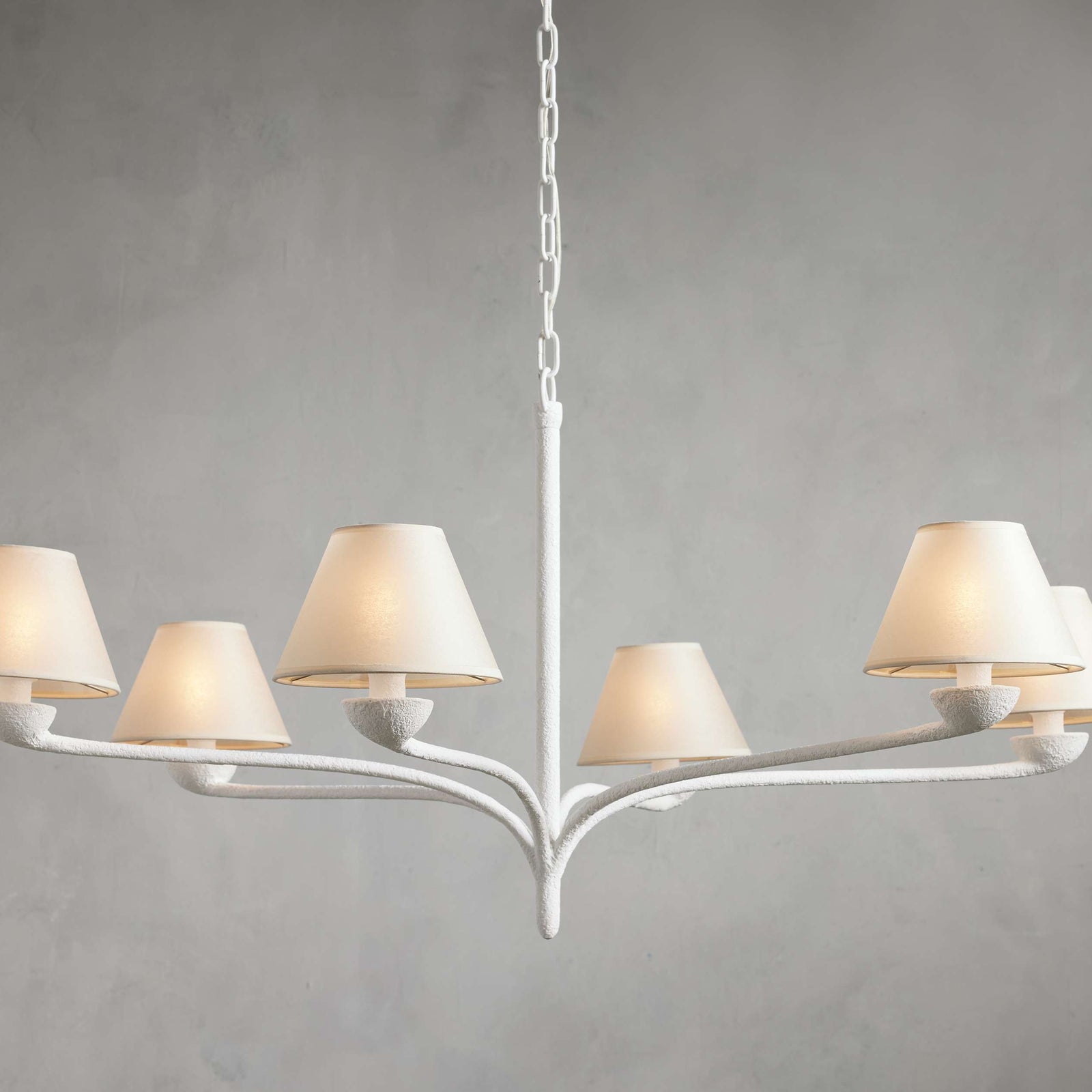 Clear Iron Round chandelier - Yule Wisp for dining room view 1