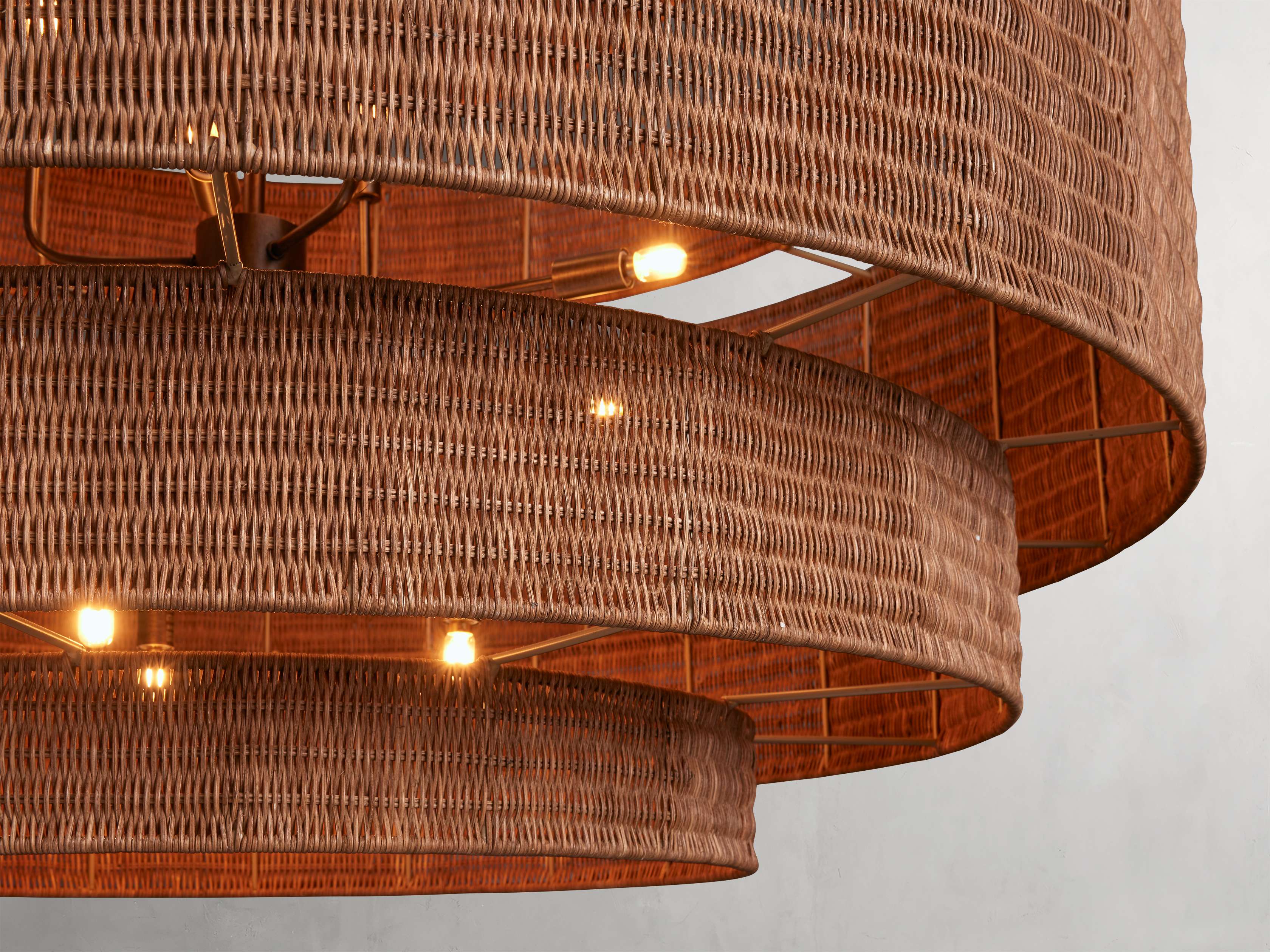 Black Rattan Tiered chandelier - Yara Wisp for dining room view 3