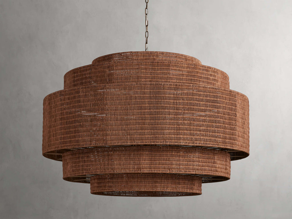Black Rattan Tiered chandelier - Yara Wisp for dining room view 2