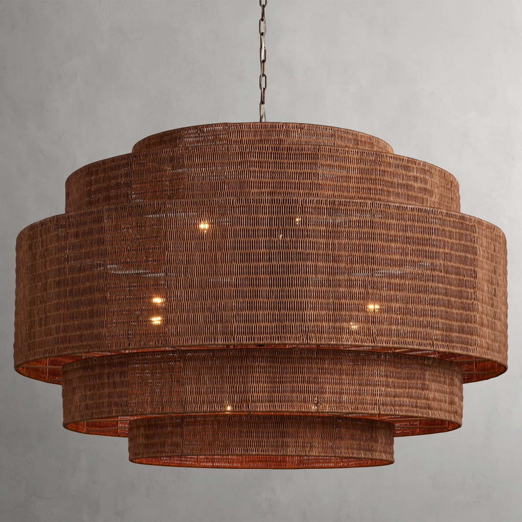 Black Rattan Tiered chandelier - Yara Wisp for dining room view 1