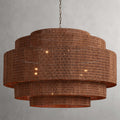 Black Rattan Tiered chandelier - Yara Wisp for dining room view 1