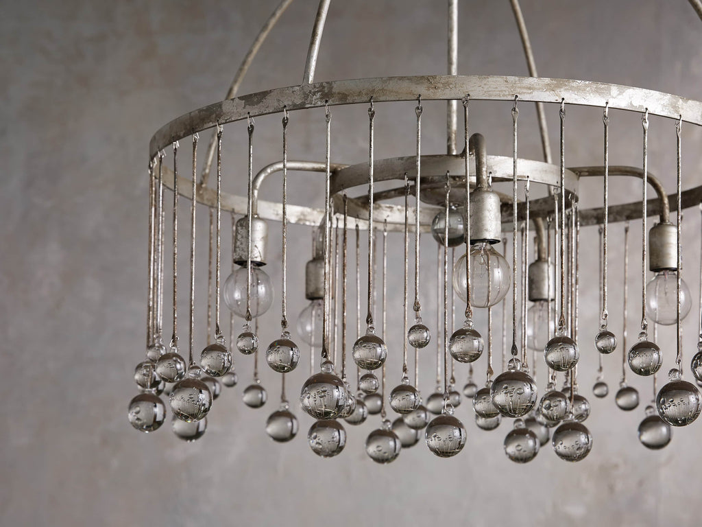 Silver Crystal Round chandelier - Evren Wisp for dining room view 5