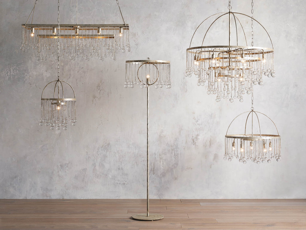 Silver Crystal Round chandelier - Evren Wisp for dining room view 3