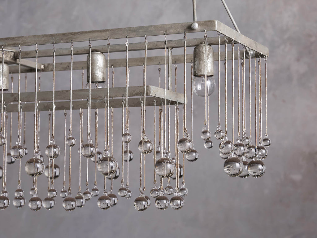 Silver Crystal Linear chandelier - Ottilie Wisp for dining room view 5