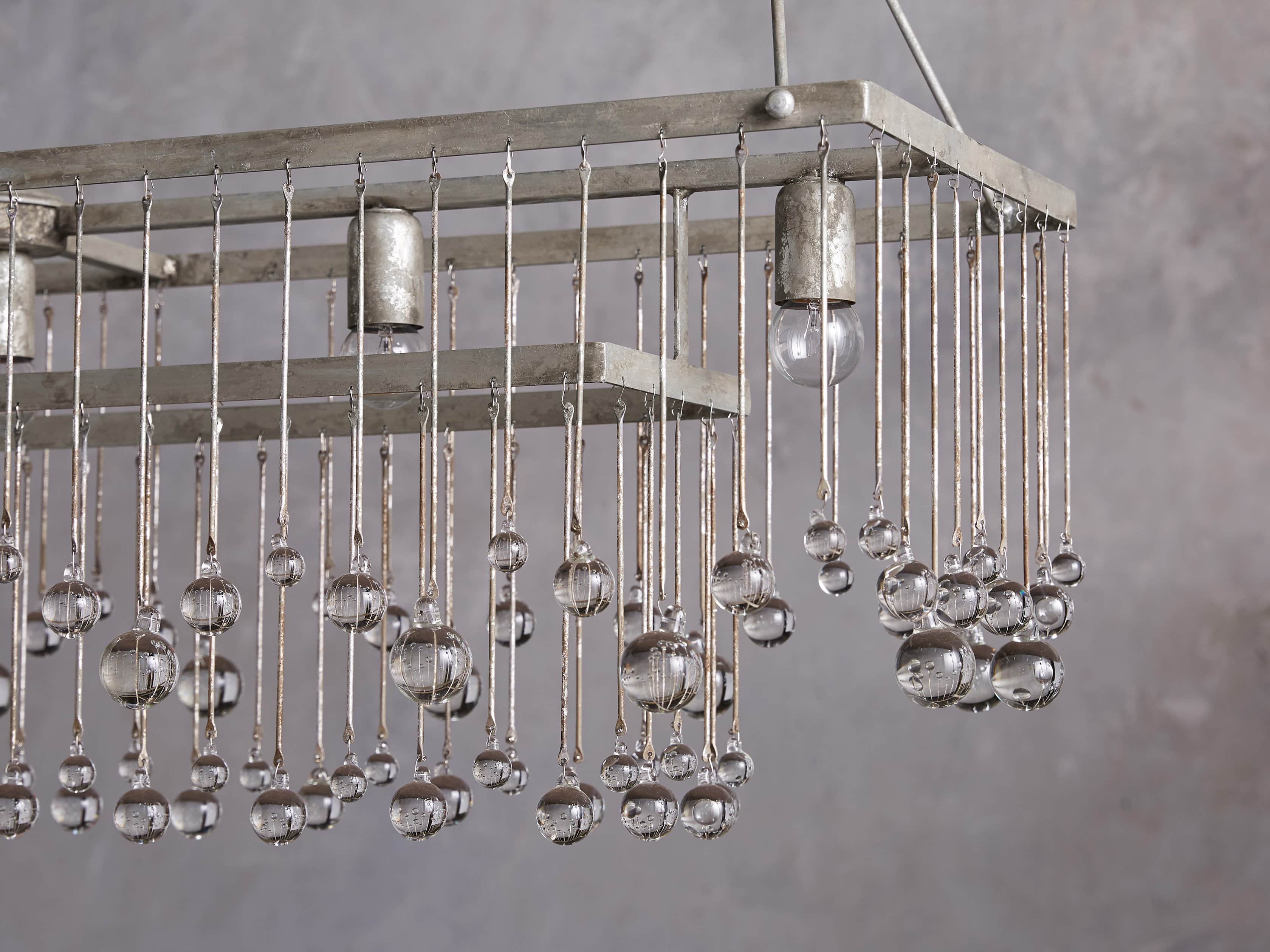 Silver Crystal Linear chandelier - Ottilie Wisp for dining room view 5