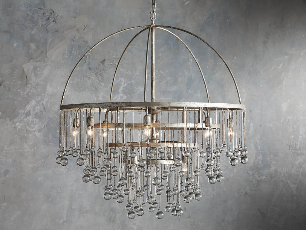 Silver Crystal Round chandelier - Evren Wisp for dining room view 2