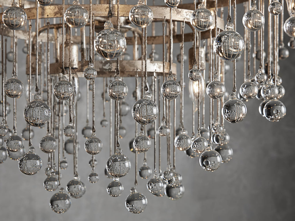 Silver Crystal Round chandelier - Evren Wisp for dining room view 6
