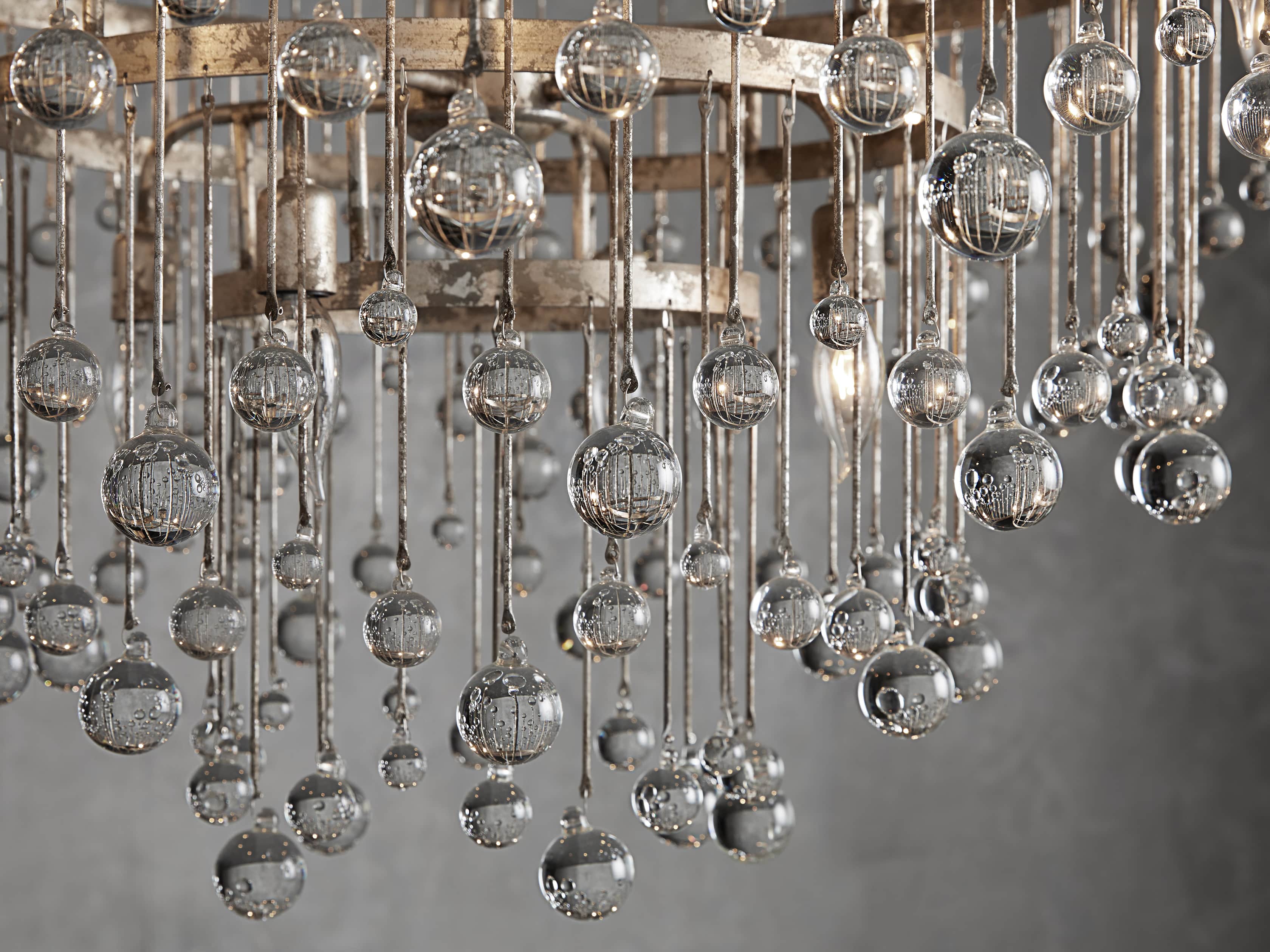 Silver Crystal Round chandelier - Evren Wisp for dining room view 6