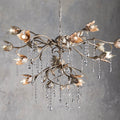Silver Crystal Round chandelier - Seren Wisp for dining room view 1