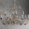 Silver Crystal chandelier - Lazuli Wisp for dining room view 1