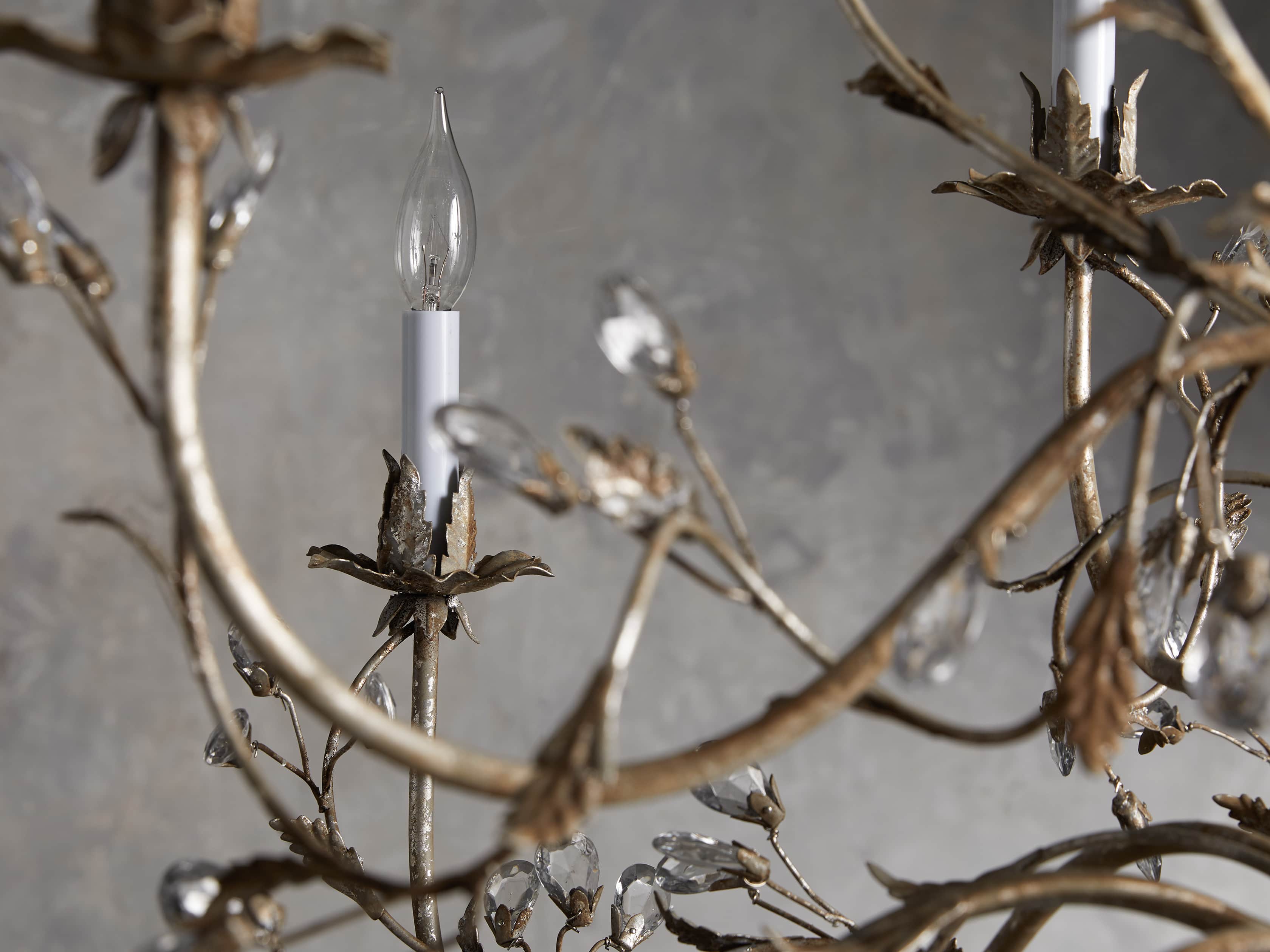 Silver Crystal chandelier - Lazuli Wisp for dining room view 2