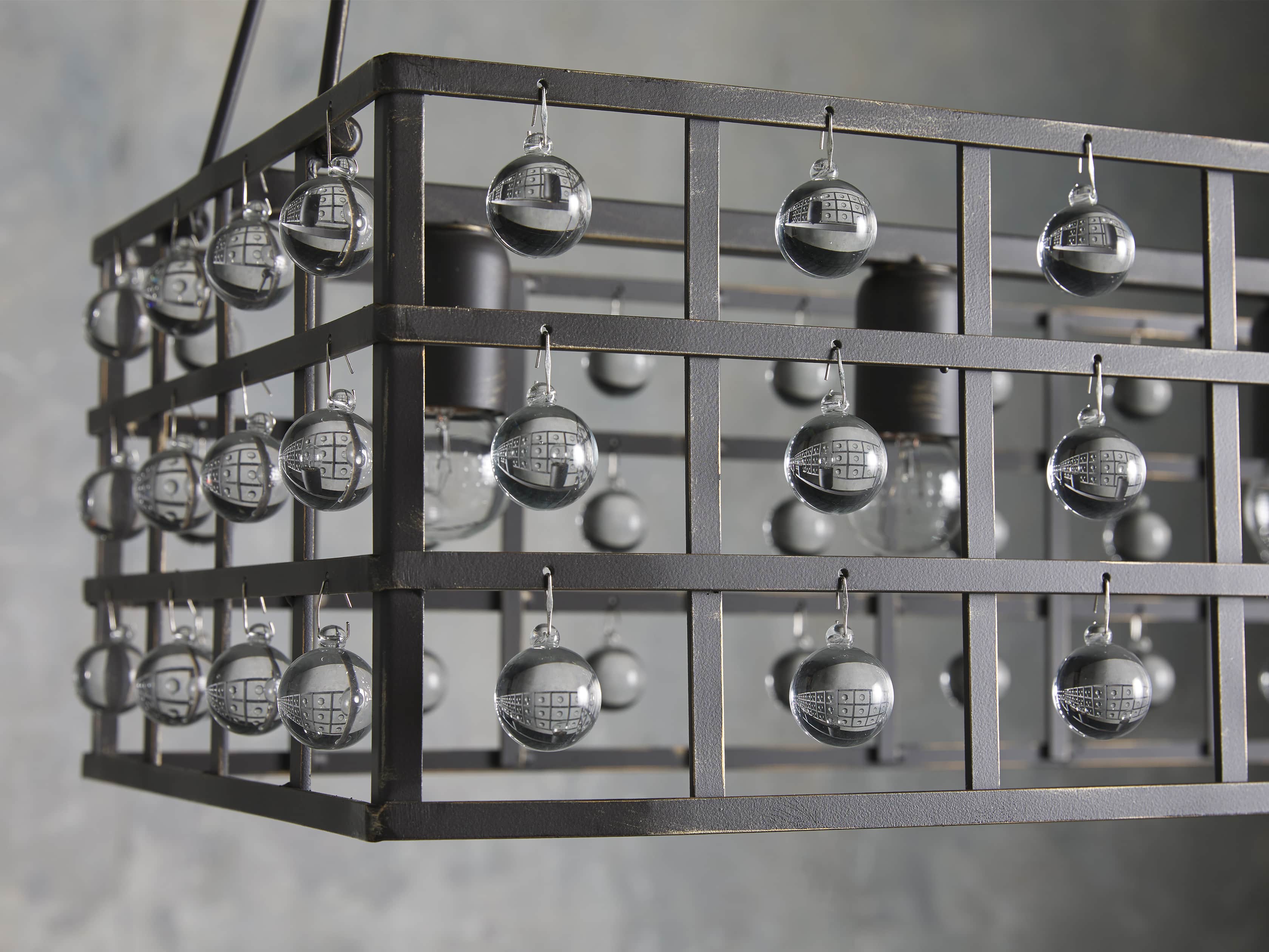 Black Crystal Round chandelier - Esme Wisp for dining room view 3