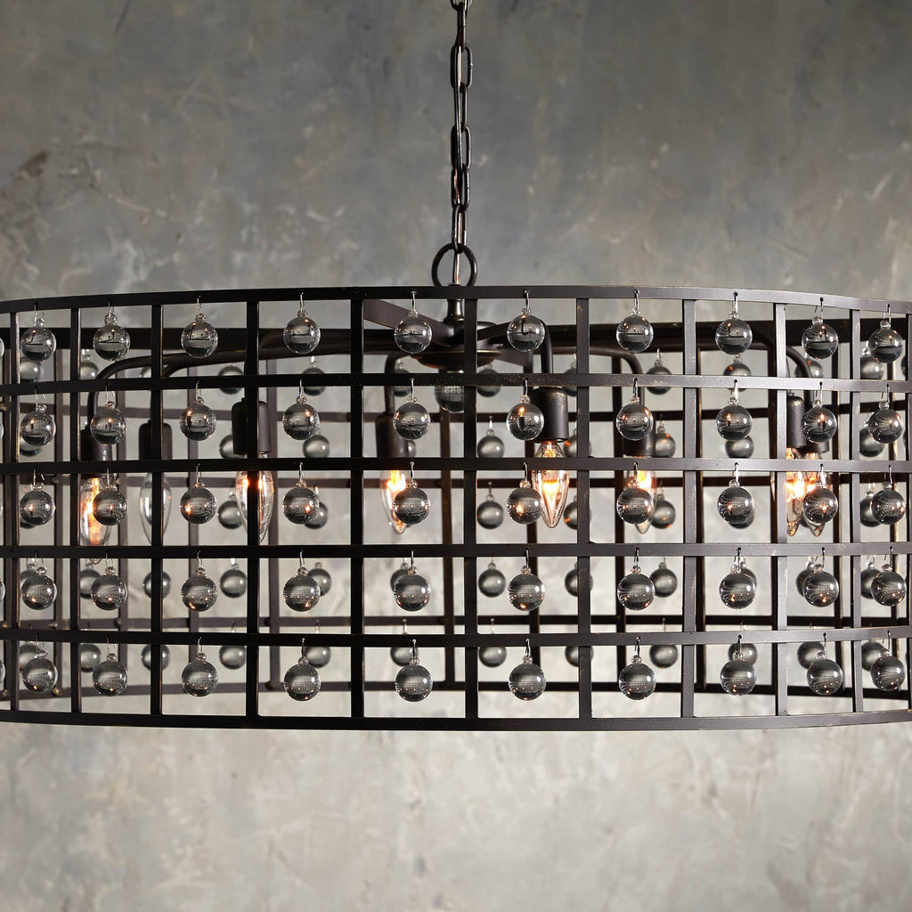Bronze Crystal Round chandelier - Jovie Wisp for dining room view 1