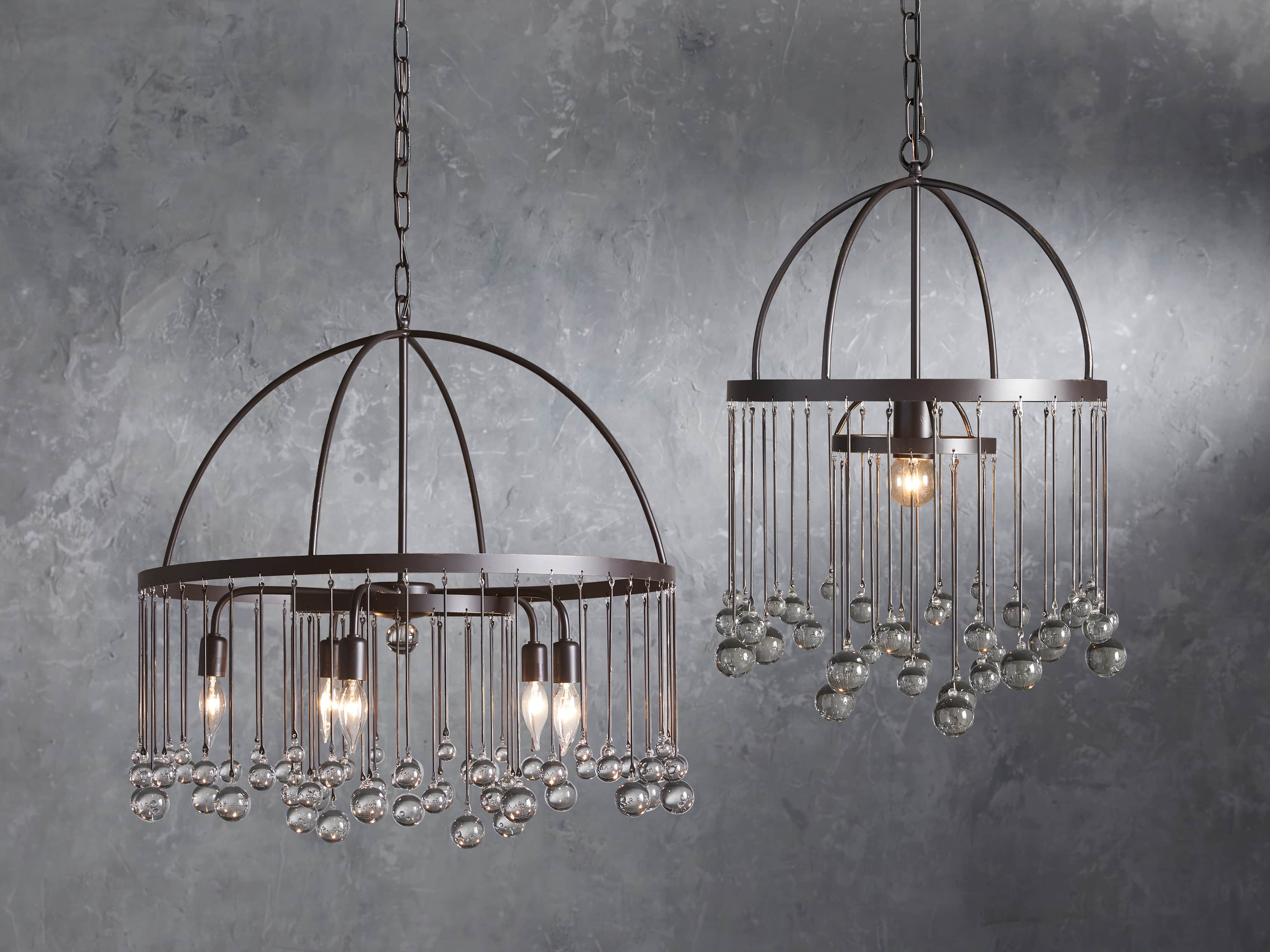 Brass Crystal Round chandelier - Nova Court for dining room view 6