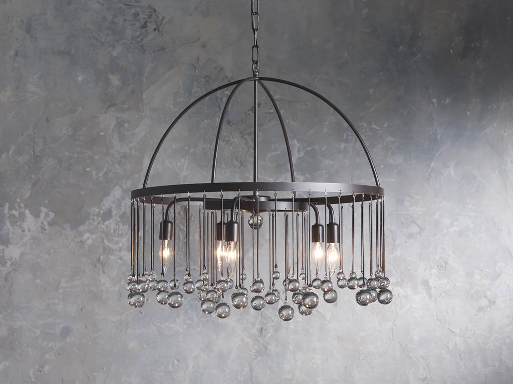 Brass Crystal Round chandelier - Nova Court for dining room view 10