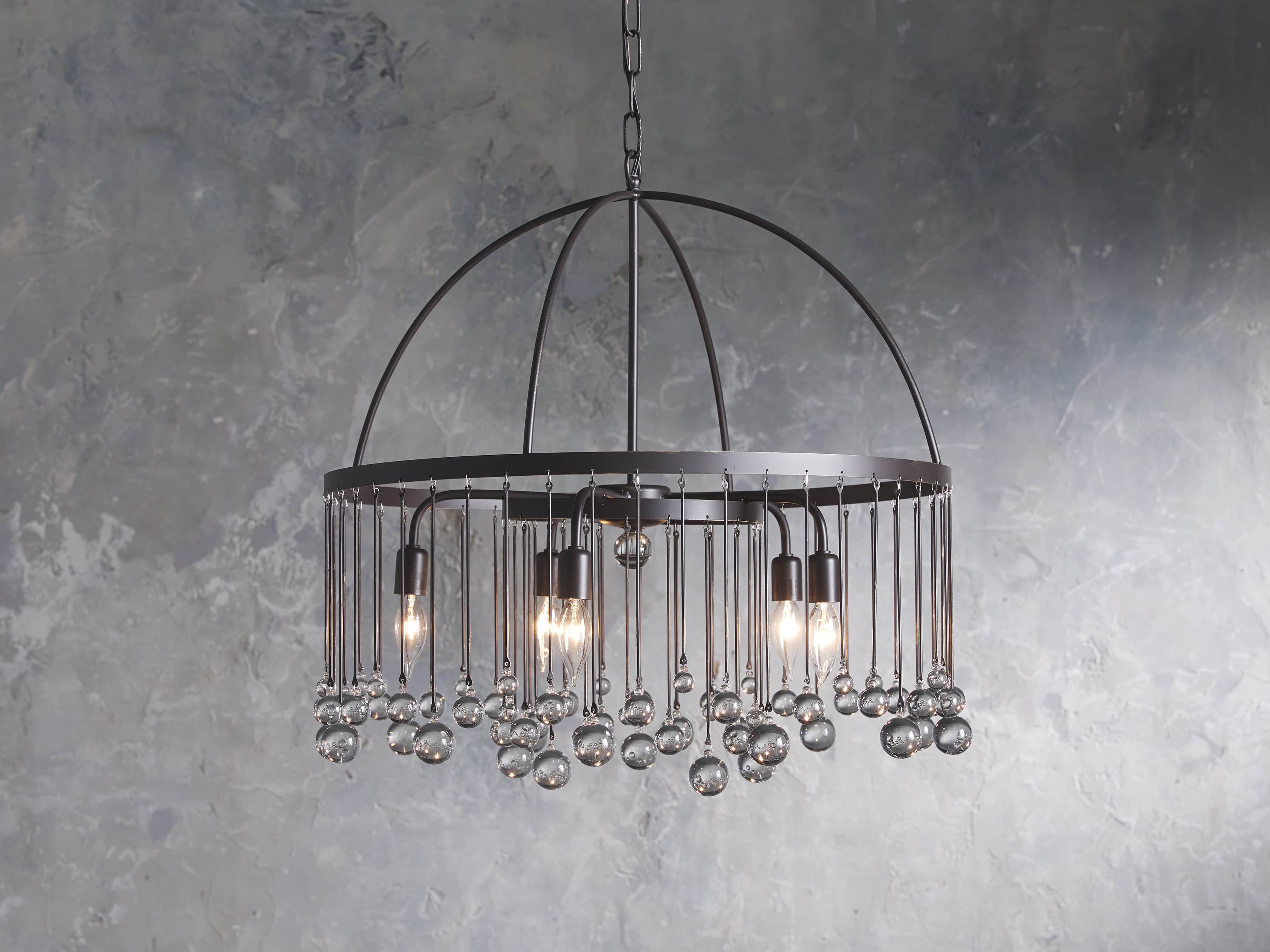 Brass Crystal Round chandelier - Nova Court for dining room view 10
