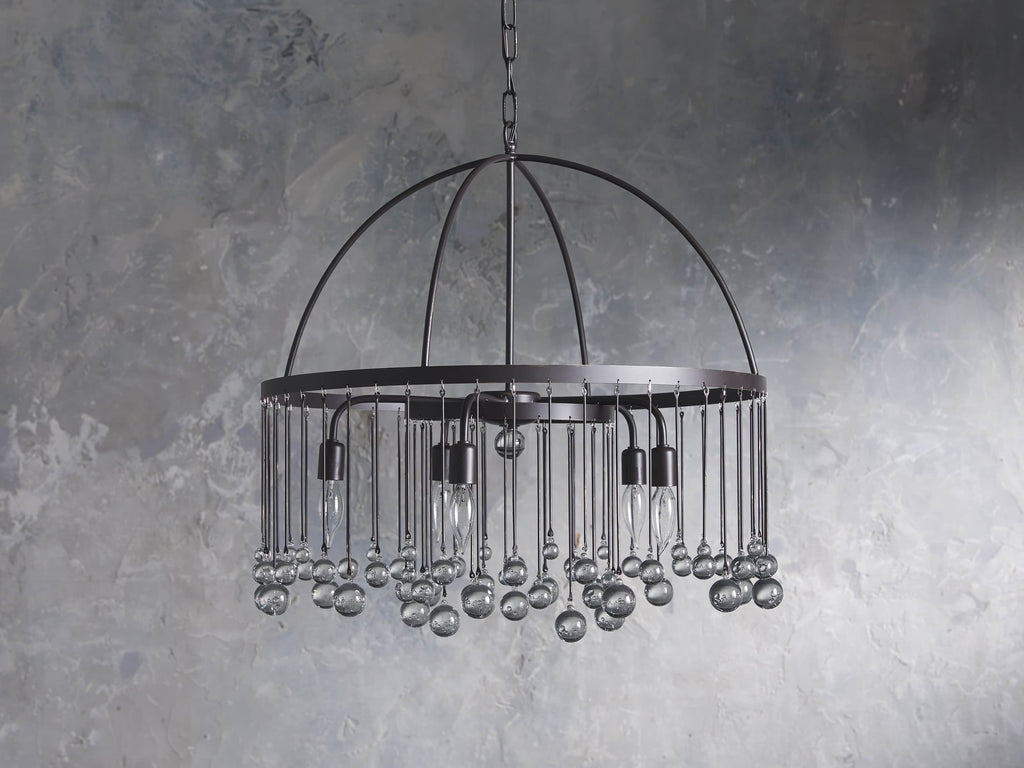 Brass Crystal Round chandelier - Nova Court for dining room view 3