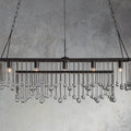 Brass Crystal Linear chandelier - Celeste Court for dining room view 1