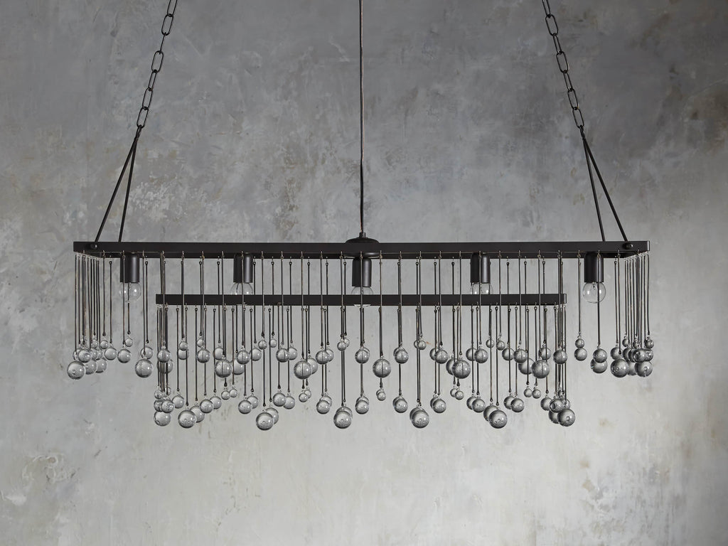 Brass Crystal Linear chandelier - Celeste Court for dining room view 18