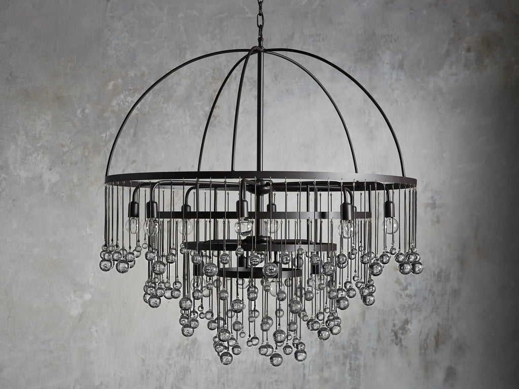 Brass Crystal Round chandelier - Nova Court for dining room view 7